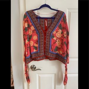 Free People Long Sleeve colorful shirt!